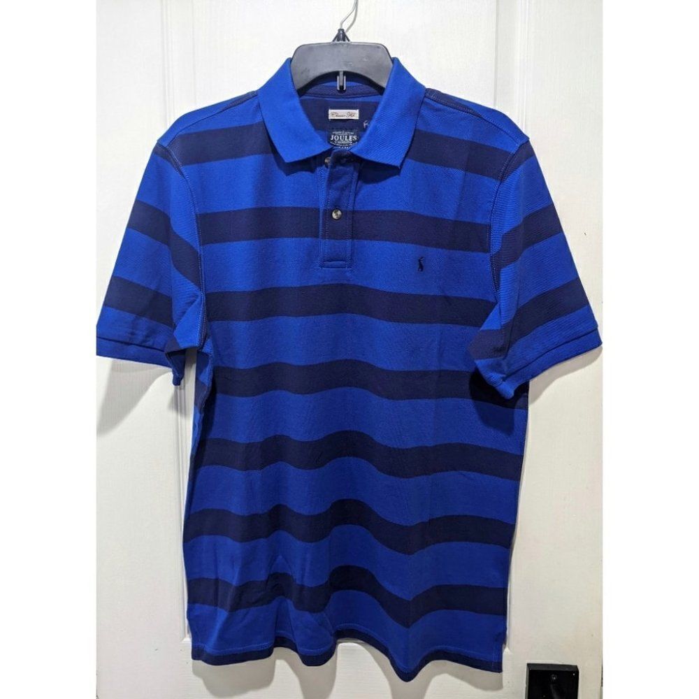 JOULES | Filbert Classic Fit Polo Shirt in Bold Blue Stripe
